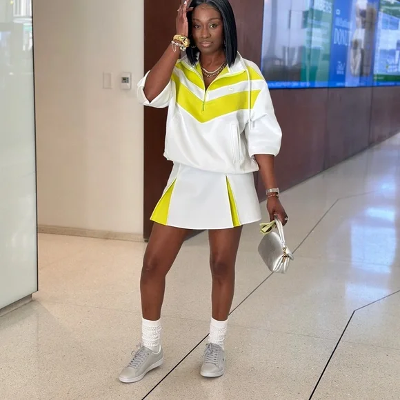 Lacoste White and Neon Yellow Athletic Outfit - Picture 5 of 7